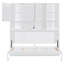 Lit escamotable mural simple avec armoire supérieure, tablettes, lit pliable peu encombrant avec lumière et USB, blanc
