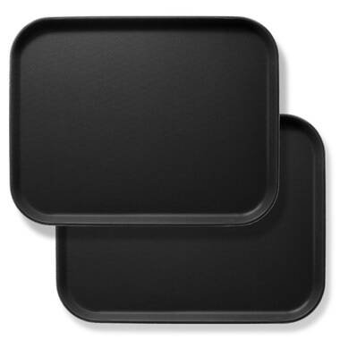 Plastic Tray - Black Rectangular Serving Tray