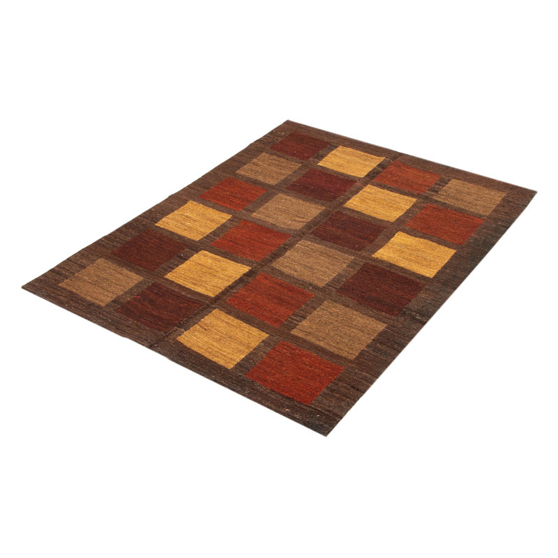 Tapisserie naturelle taupe kilim 5 pi 0 po x 6 pi 4 po