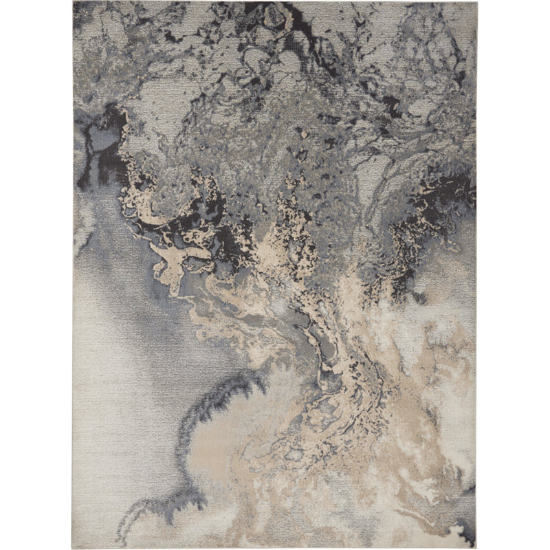 Tapis gris contemporain Ashli, Rectangle de 10 pi x 14 pi