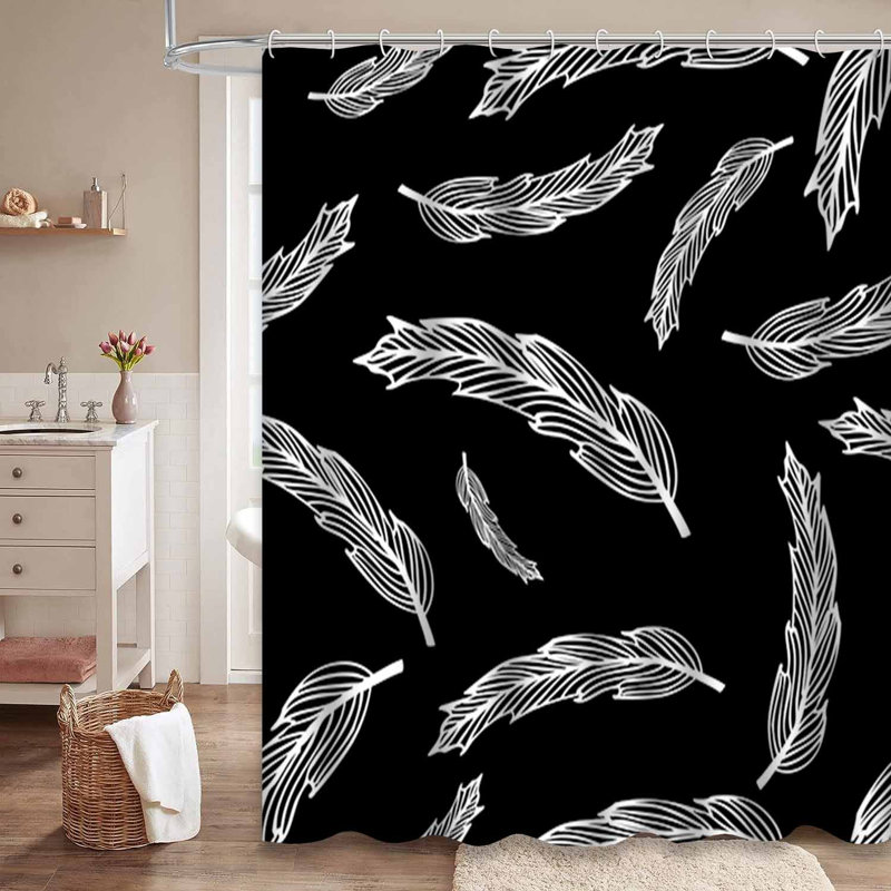 Rideau de douche Hippie Feathers, L 72 po x l 78 po