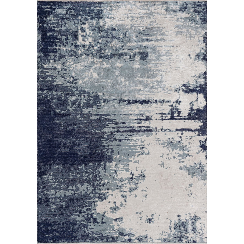 Amichai Abstract Hand Loom Indoor / Outdoor Area Rug, Rectangle 5'3" x 7'6"