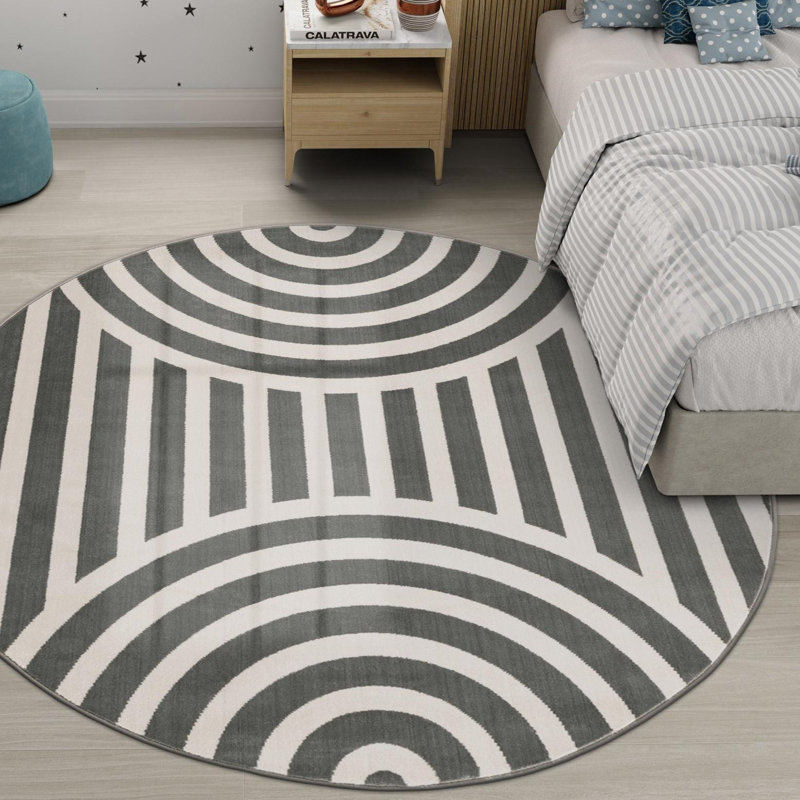 Tapis pour enfant Unique Loom Lines, Rond 5 pi 3 po