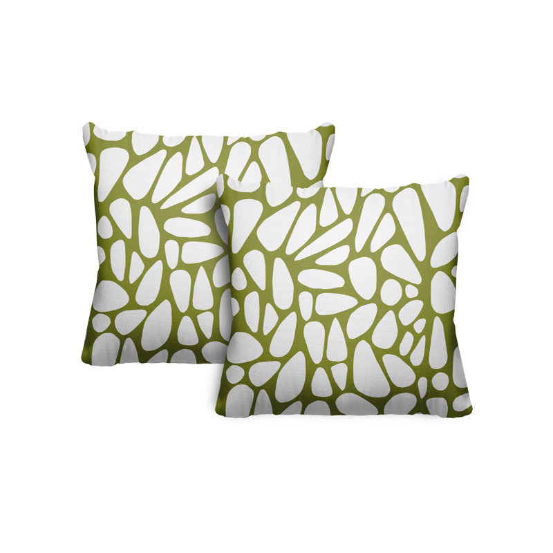 Coussin Stone, L 17 po x H 17 po, Chartreuse