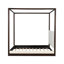 Lit plateforme à baldaquin en bois avec tête de lit tapissier, parfait pour ajouter élégance et confort à toute chambre à coucher.-2010221607-2010221609