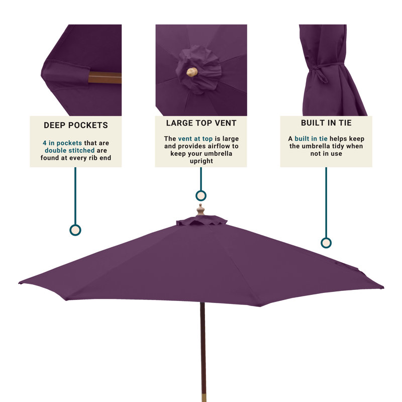 Auvent de remplacement pour parasol 9 po, Mauve
