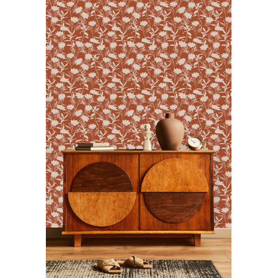 Panneau de papier peint floral L 10,4 pi x l 25 po