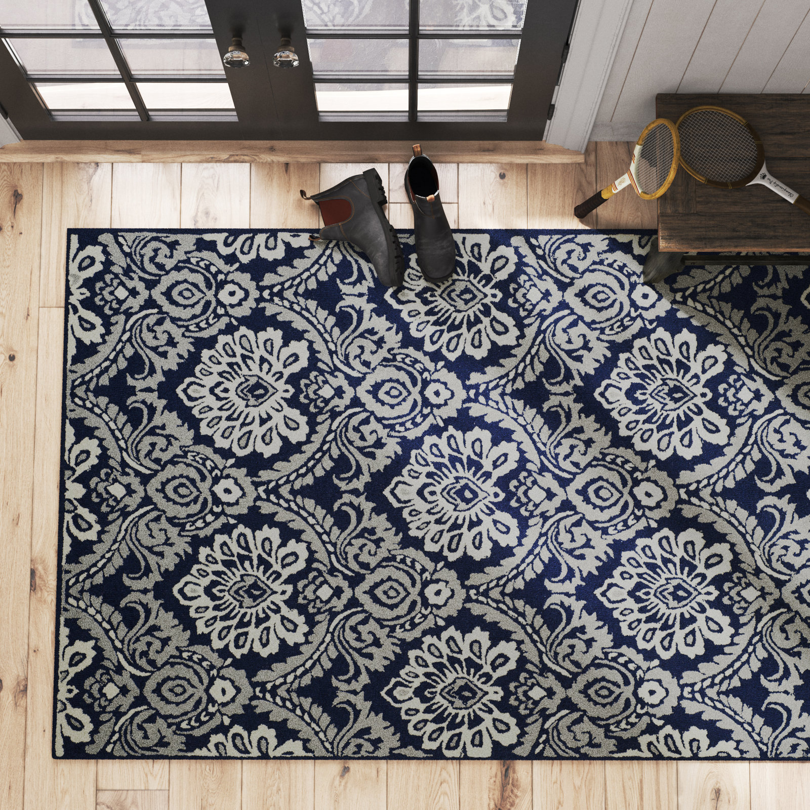 Tansy Handmade Wool Rug, Rectangle 4' x 6'