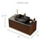 Meuble-lavabo de 36 po de style Mid-Century avec lavabo simple, texture de bois brun, meuble-lavabo flottant avec plateau en pierre frittée-607902871-607902868