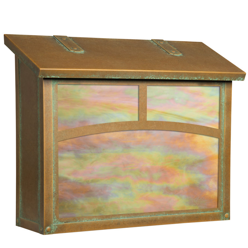 Boîte aux lettres murale Malakai, Or irisé, Vert nouveau
