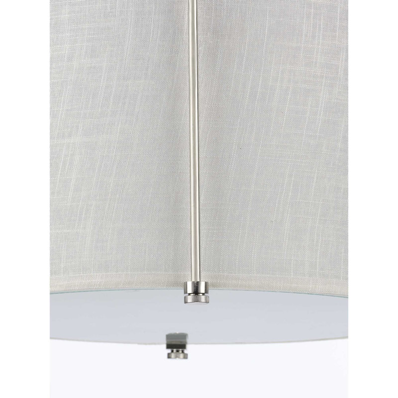Shellson 3 - Light Dimmable Chandelier, Brushed Nickel, Summer Linen shade