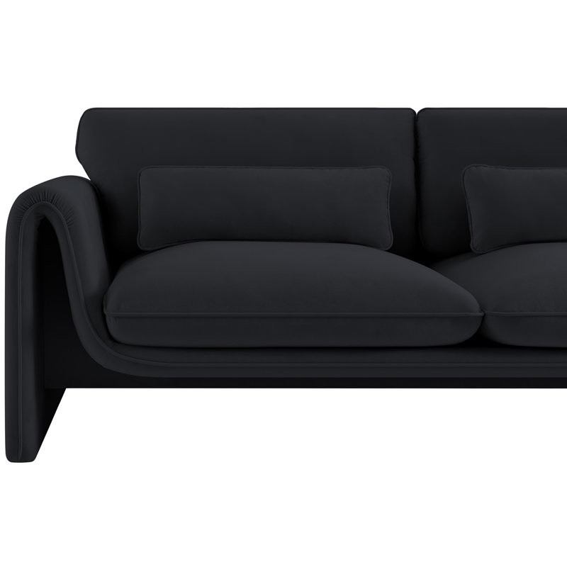 Sloan 64" Velvet Loveseat, Black Velvet