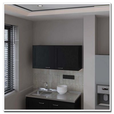 Armoire murale noire avec 2 portes