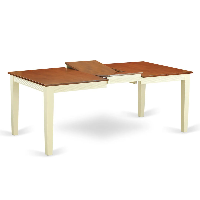 9 Piece Dining Room Furniture Set Includes a Rectangle Kitchen Table with Butterfly Leaf and 8 Dining Chairs, Buttermilk & Cherry