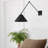 Vintage Adjustable Handwoven Rattan Shade Swing Arm Wall Sconce - Black
