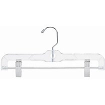 Clear Plastic Top Hanger W/ Non-Slip Rubber Shoulder Strips & Notches, 17  Length X 3/8 Thick, Chrome Hook Box of 100 - On Sale - Bed Bath & Beyond -  31305792