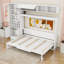 Lit escamotable en bois avec canapé et armoire et port USB-1117803992-1117803993