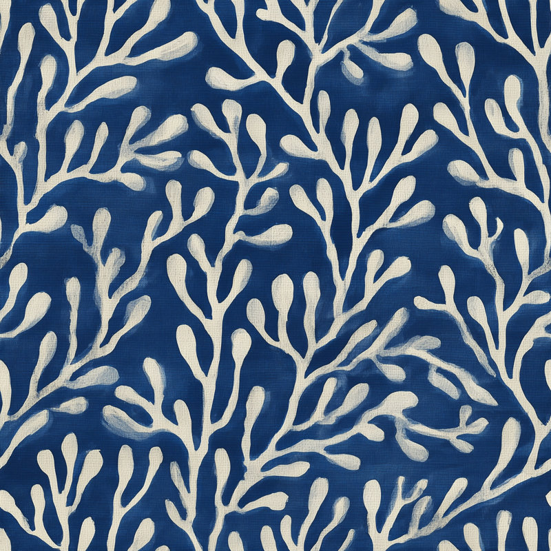 Rouleau de papier peint corail amovible bleu marine foncé, Texturé non collé