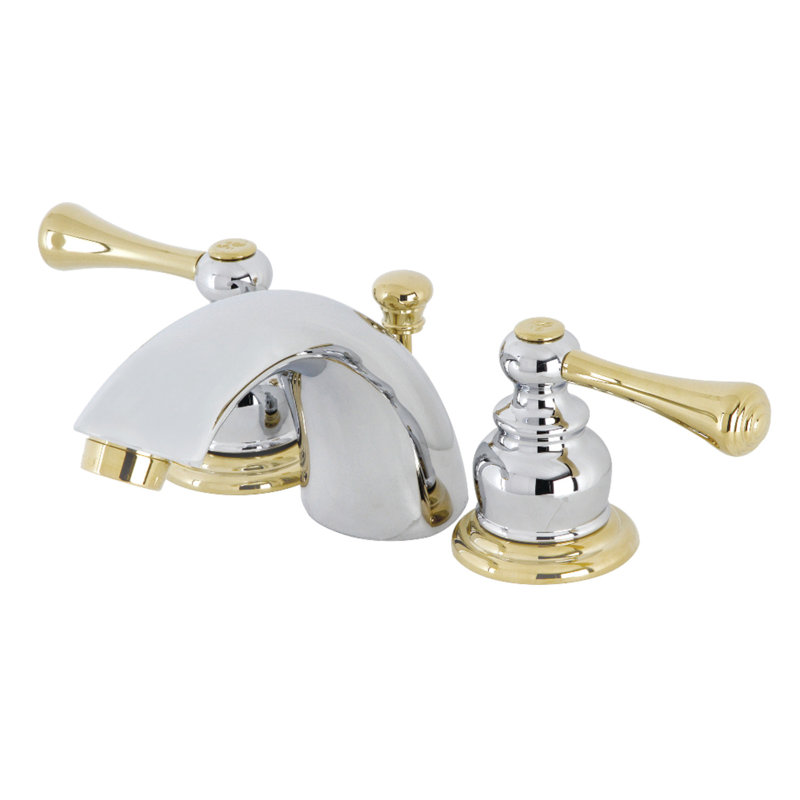 Robinet de salle de bain espacé avec ensemble de drain Vintage, Chrome poli / laiton poli