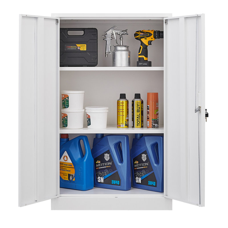 Armoire de rangement pliante en métal blanc
