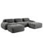Canapés modulaires en velours côtelé de qualité supérieure, gris, salon ergonomique et confortable