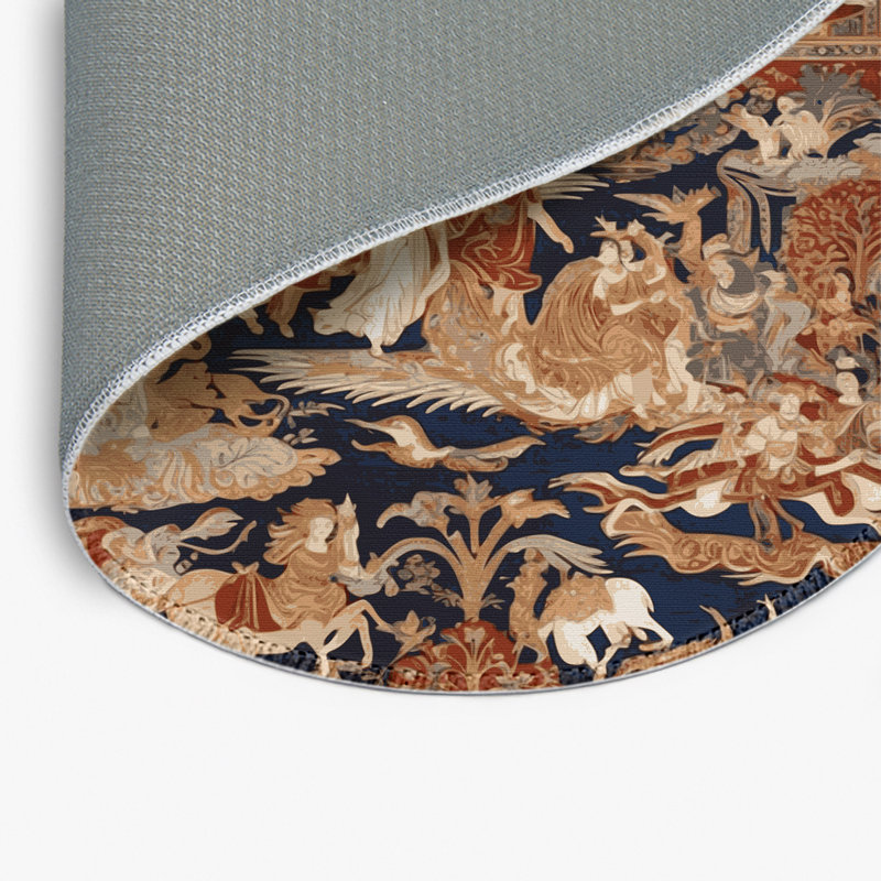Tapis d'intérieur et d'extérieur brun Persian, Rond 5 pi