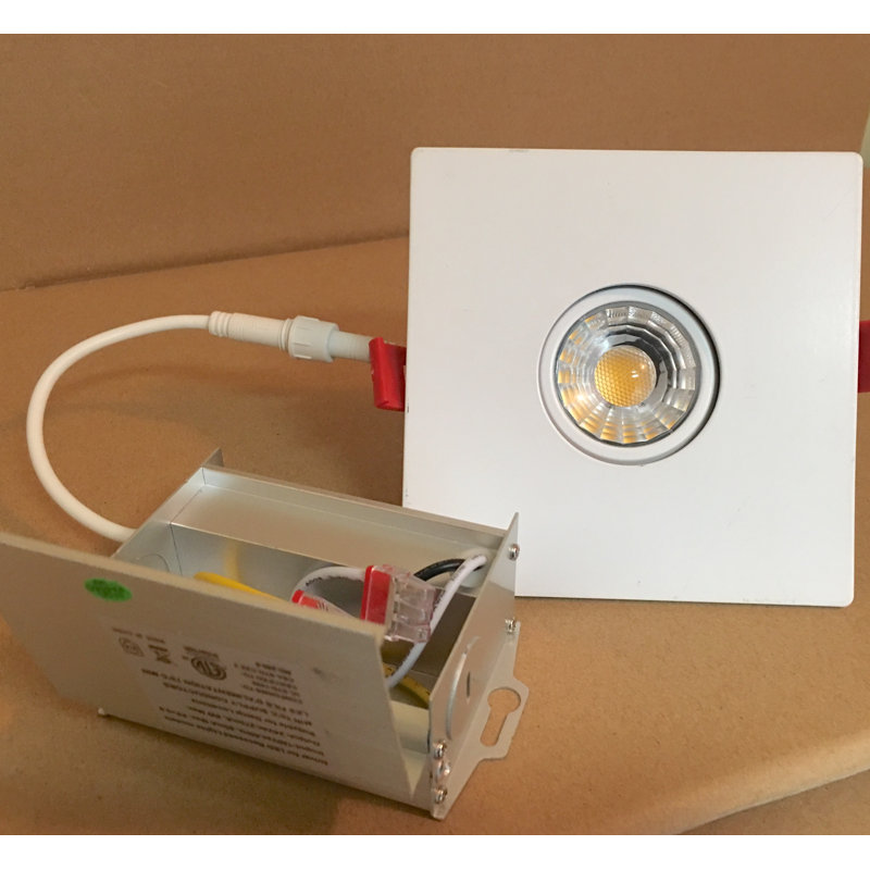 Ensemble d’éclairage encastré à del ultra-plat 3" universal cardan, Blanc