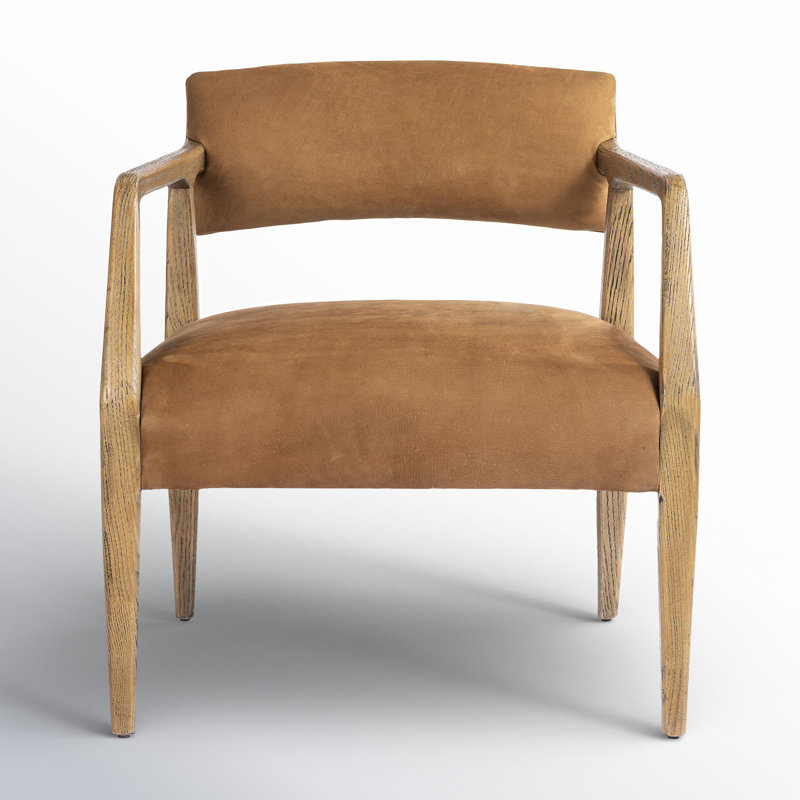 Tyler 22" Armchair, Nubuck Cognac Top Grain Leather