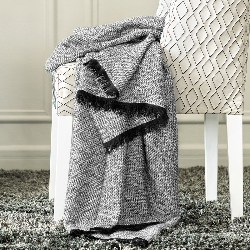 Derby Yes Knitted Throw Blanket, Gray