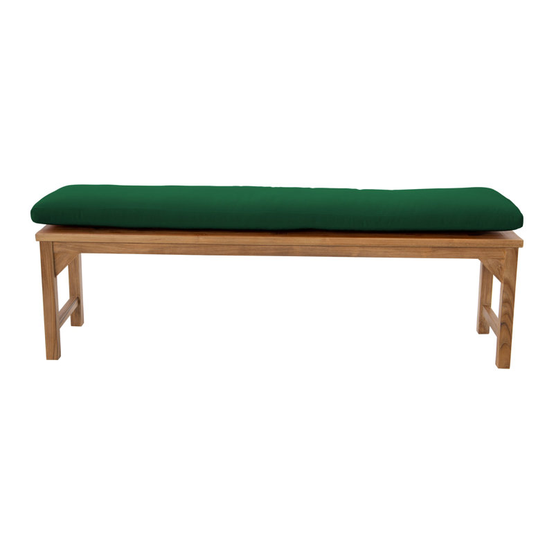 Banc de jardin en teck Velay, H 18 po x l 72 po x P 15,25 po, Vert forêt