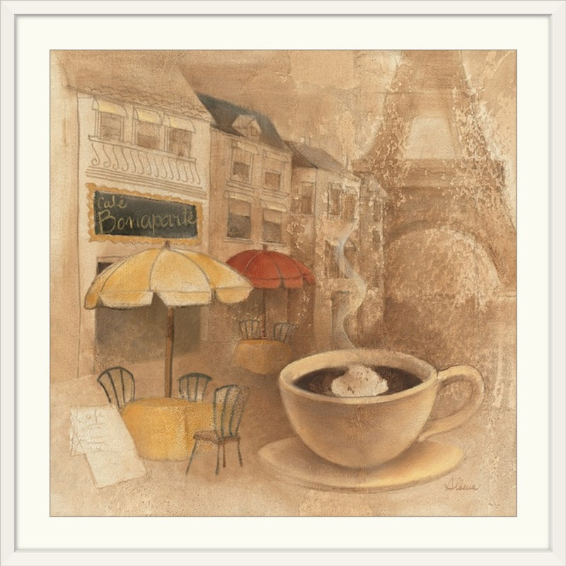 « cafe de paris ii », impression, H 28 x l 28 po x P 1 po, Cadre blanc