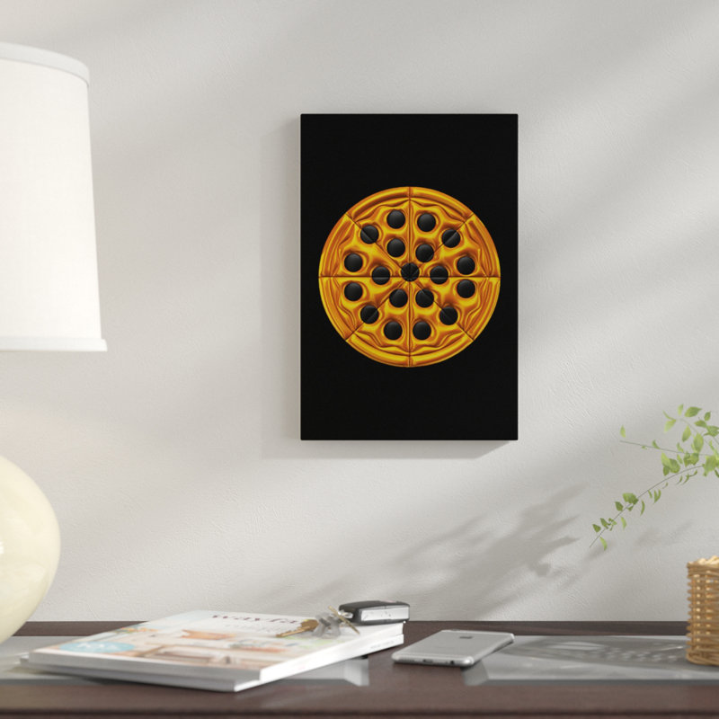 «Pizza», impression sur toile, H 40 po x l 26 po x P 1,5 po, Pas de tapis, Toile tendue