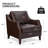 33.4" W Genuine Leather Upholstered Accent Armchair-2126048648