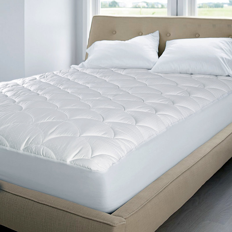 Queen Size White Cotton Waterproof Mattress Pad