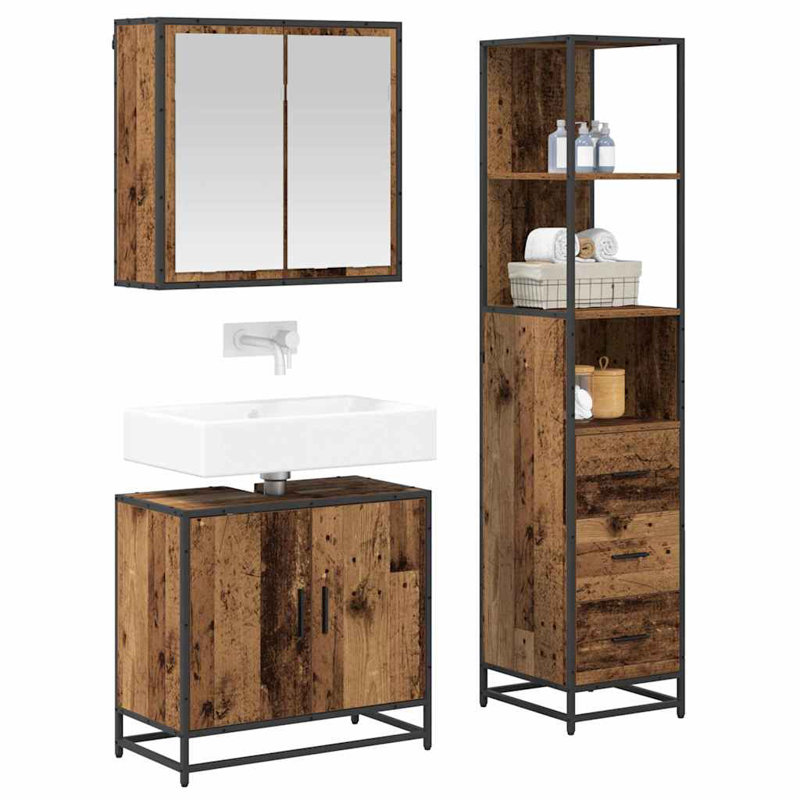Bathroom Furniture Suite, Medium Wood