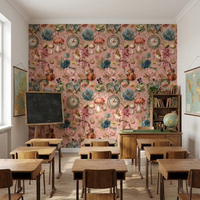 Abstract Pattern Wallpaper Vintage Playful Decorative Mural