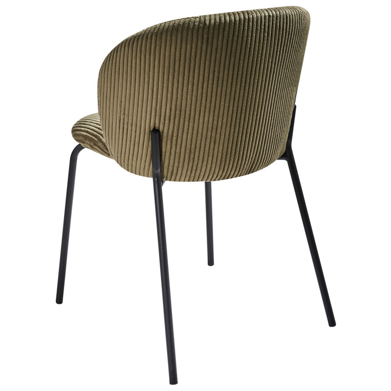 Set of 2 Dining Chairs MILES Corduroy, Green