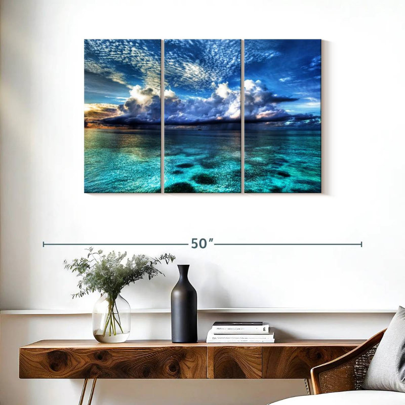 3 pièces Cozumel avec vue sur l'océan, H 38 po x l 24 po x P 1,25 po