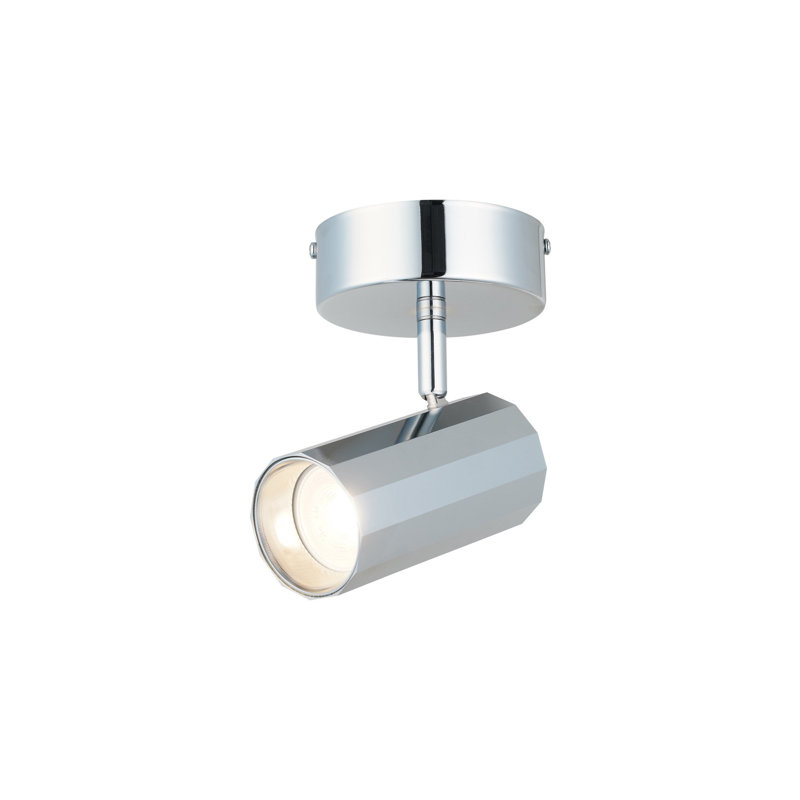 Lustre élégant en chrome avec base en métal, plaque de base 7,1 po x 7,1 po et hauteur de 7,1 po | Comprend une ampoule GU10 de 7 W | Luminaire élégant pour le salon, la salle à manger et les entrées | Certifié IP20