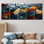 Cubic Mosaic Marble Tiles V - Art abstrait en marbre 5 pièces pour le salon