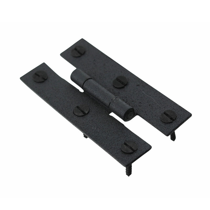 Black Wrought Iron 3'' H Flush Cabinet Hinges with Hardware