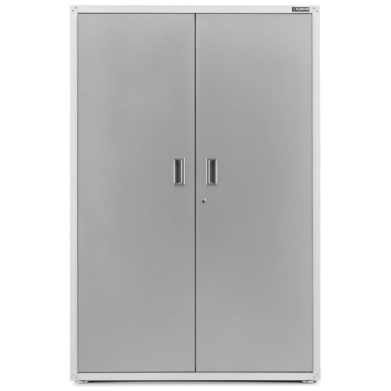 Single Storage Cabinet, Gray Slate/White