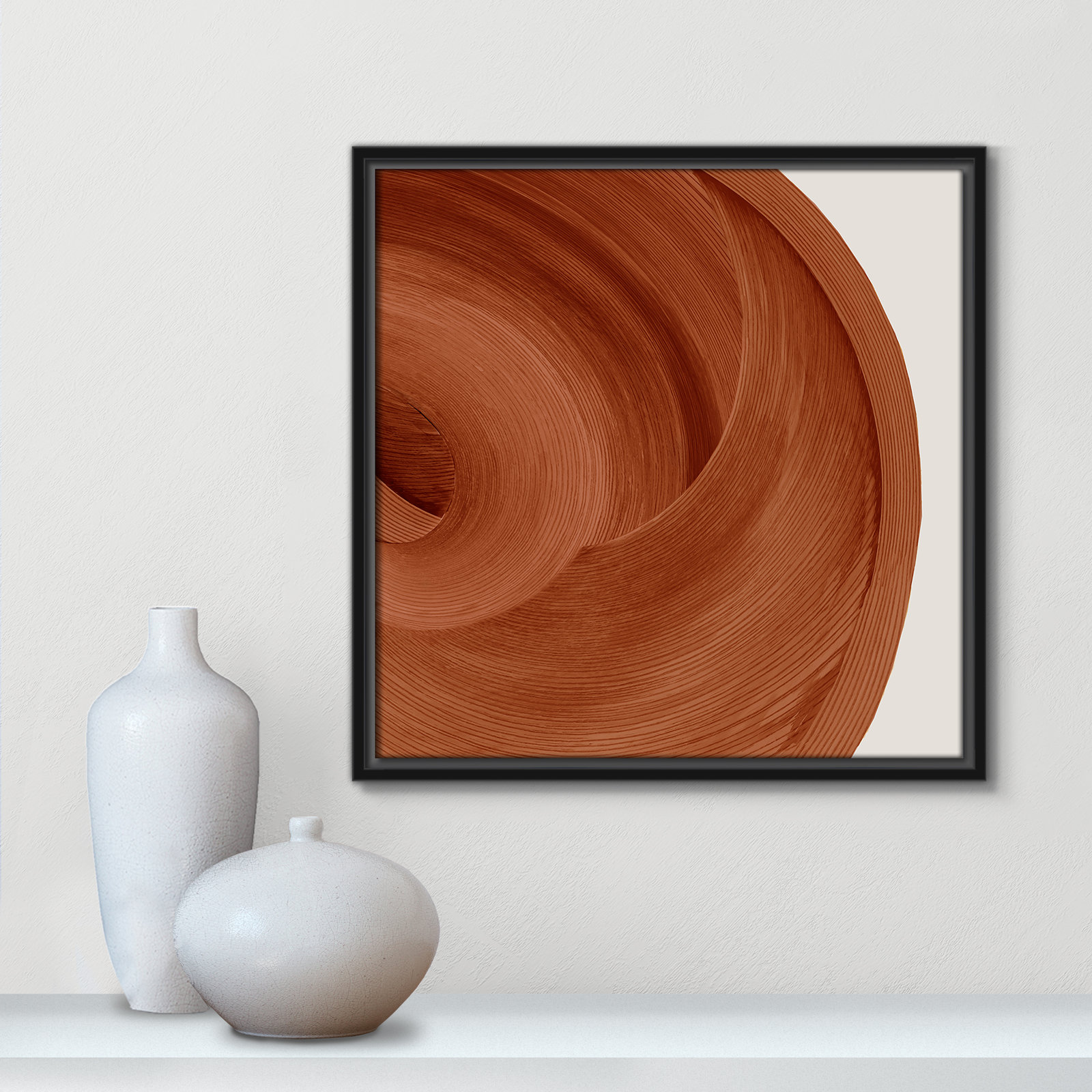 Affogato - Floater Frame Painting Print on Canvas, 17.5" H x 17.5" W x 2" D, Black 