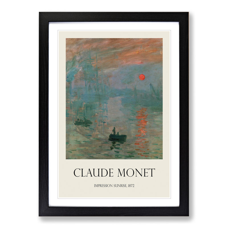 Monet Impression, Sunrise by Claude Monet - Picture Frame Painting, Black, 48cm H x 36cm W x 2cm D