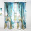 Bleu et blanc liquide Art Waves IIII - rideau moderne - obscurcissant - 1 panneau-71757572