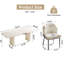 Ensemble de table de salle à manger 78,97 "moderne blanc crème rectangulaire avec 6 chaises pour la cuisine, le bar et le salon-1585029572-1585430288