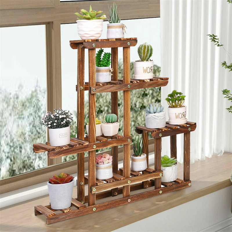 Support à plante en bois