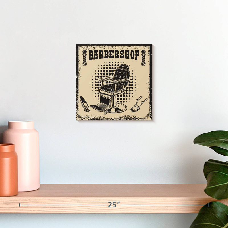 Enseigne murale rétro Khylige Barbershop, H 10 po x l 10 po