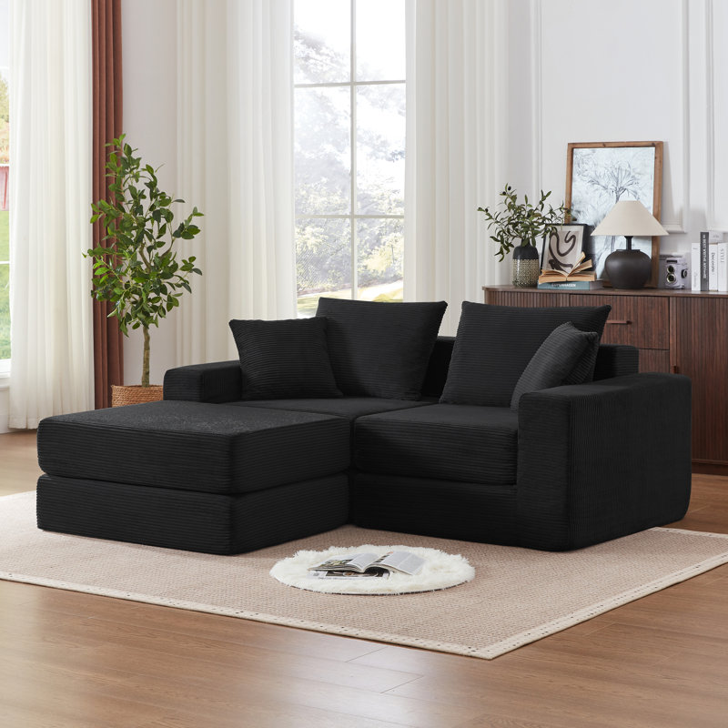 Canapés modulaires confortables, confort à ressorts en mousse, conception compacte moderne pour les espaces de vie