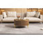 Table basse ronde moderne avec 2 grands tiroirs de rangement, brun, 31,5 po